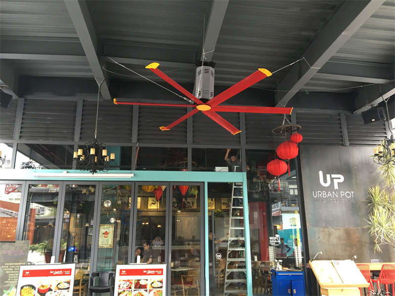 廣州特色餐廳工業大風扇安裝案例