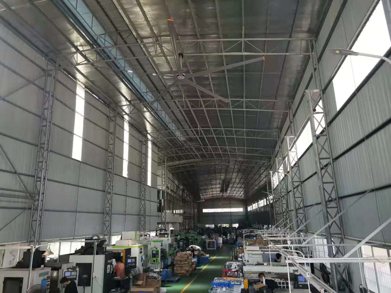 花都鋼結構廠房工業大風扇安裝案例